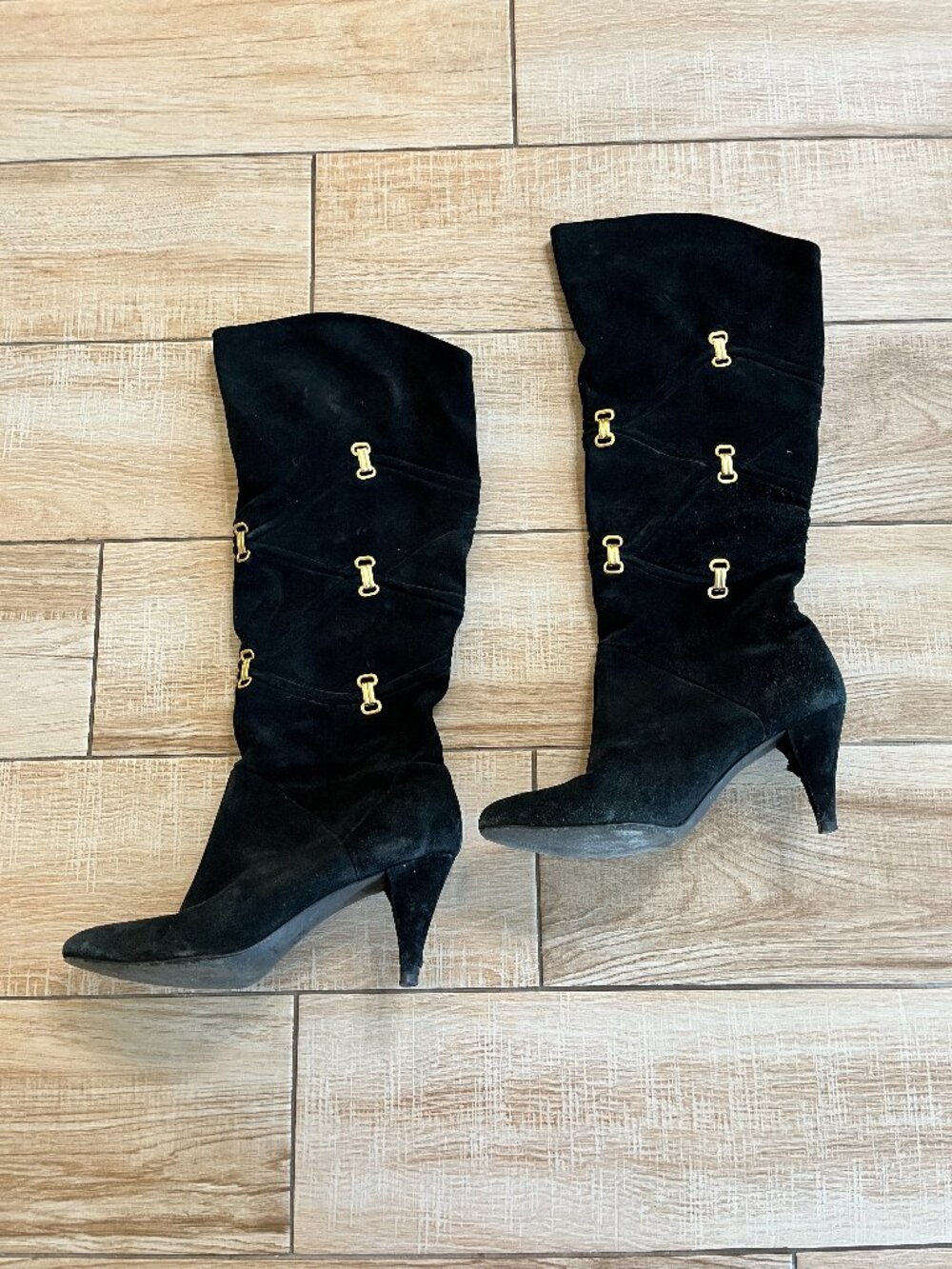 Womens Antonio Melani Black Calf Heeled Boots - 7